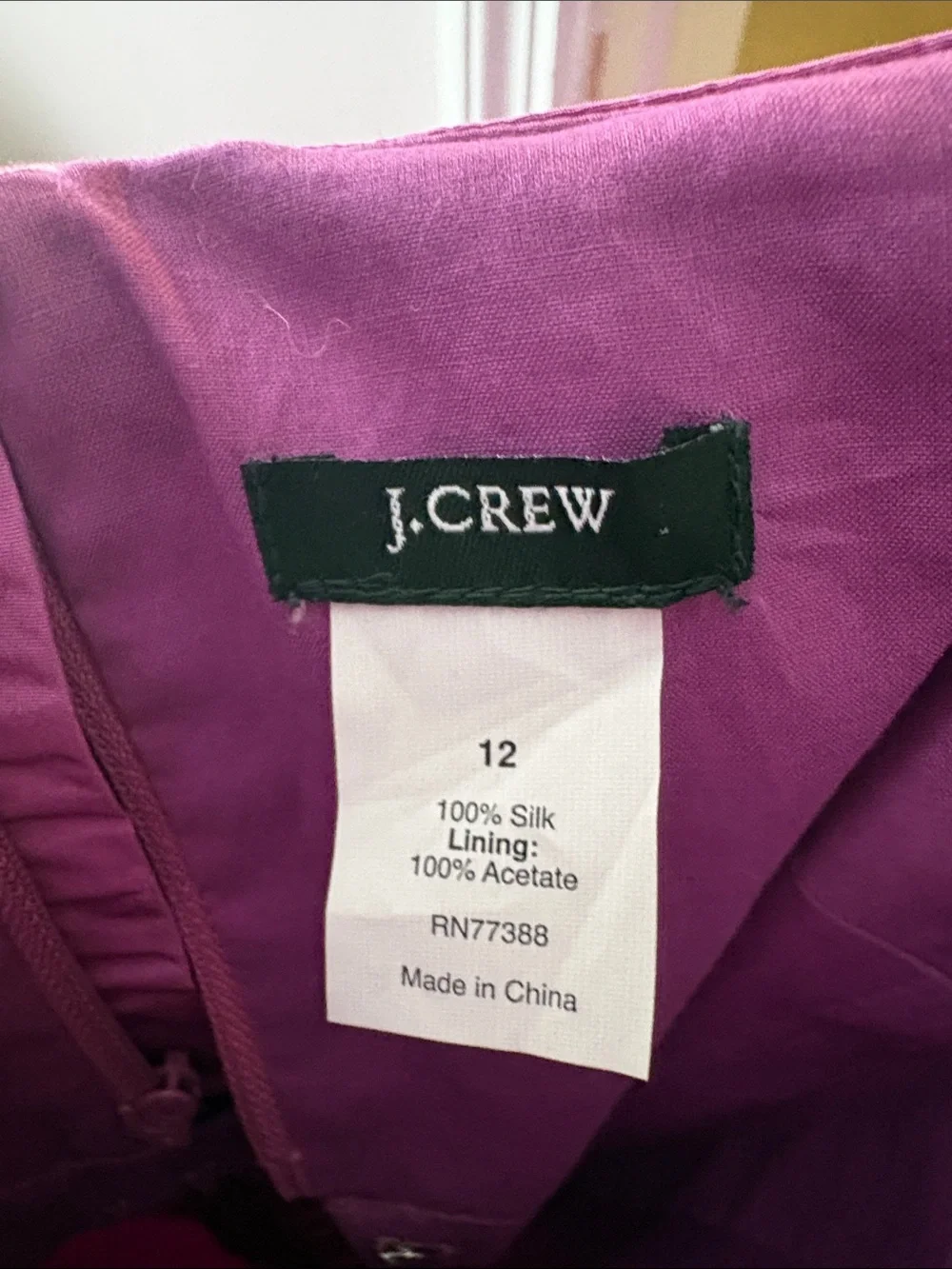 J. Crew Strapless Fuchsia Cocktail Sheen Dress